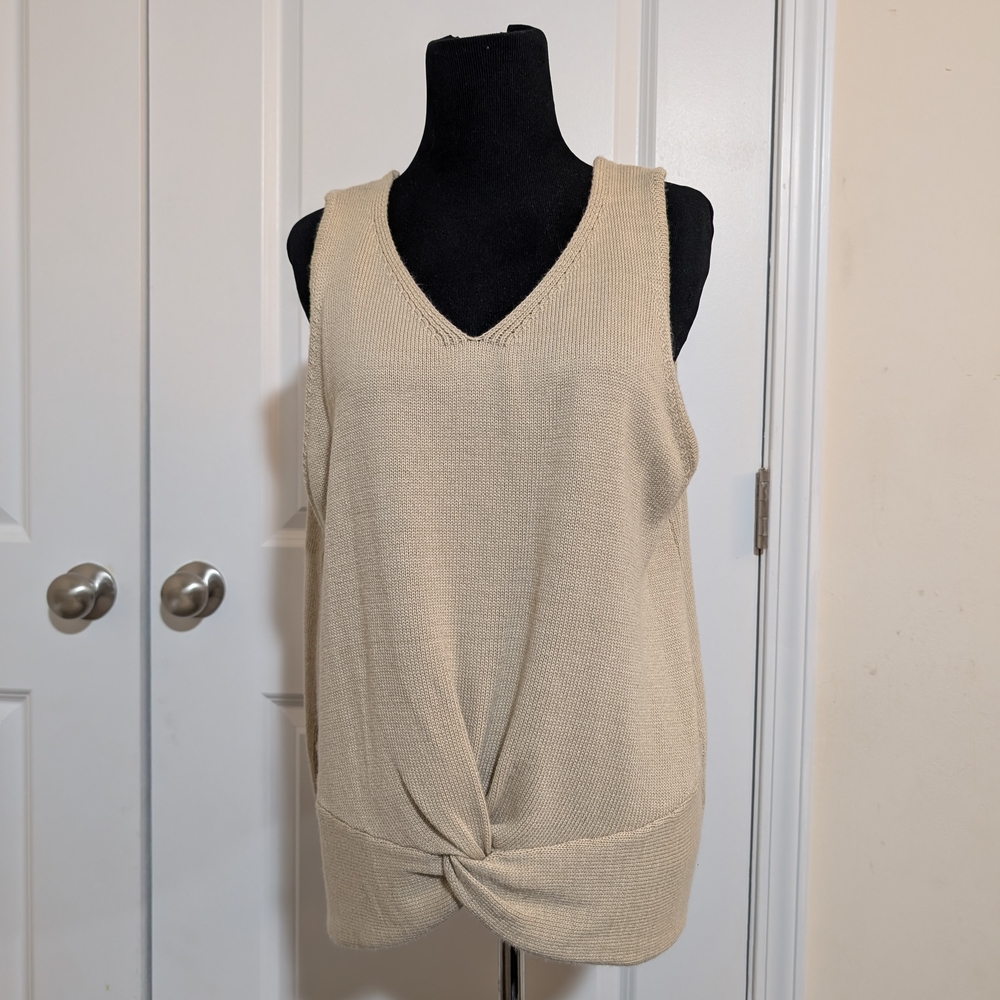 Women's Cream Knotted Tank Top